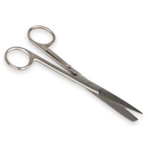 Forbici rette in acciaio punte alterne con clip alla cintura - 14 cm