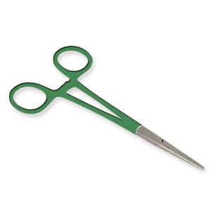 Pinza arteria in acciaio con anelli verdi - 16 cm