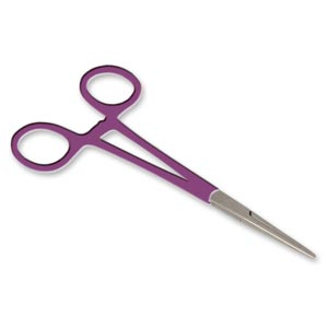 Pinza arteria in acciaio con anelli lilla - 16 cm