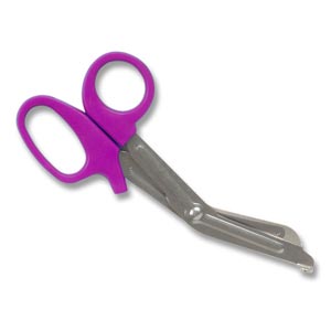 Forbice per bende in acciaio con manici in plastica viola - 16,5 cm