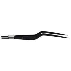 Pinza bipolar antiadherente de bayoneta punta 1 mm - 18 cm