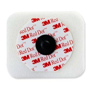 Électrodes ECG 3M™ Red Dot™ radiotransparentes longue durée - Mousse 2570 - 4 x 3,5 cm