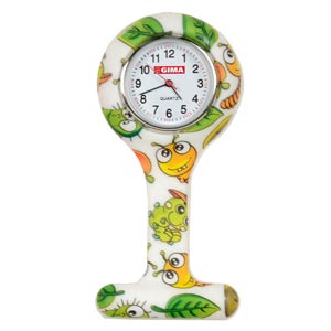 Orologio per infermiere rotondo - fantasia con bruchi