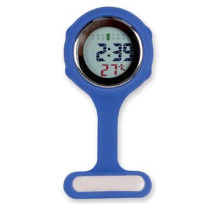 Reloj para personal de enfermería digital redondo - azul