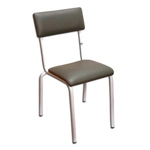 Silla - asiento acolchado de cuero sintético gris