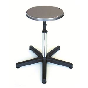 in alluminio ad altezza regolabile 50 - 62 cm con sedile non imbottito Ø 31 cm e base fissa