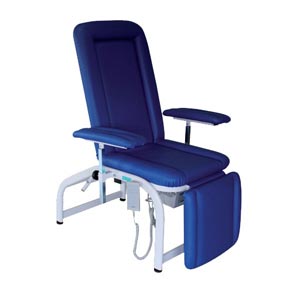 Cadeira de extração eléctrica com Trendelenburg azul