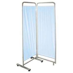 duplo com estrutura fixa e cortina de trevira azul