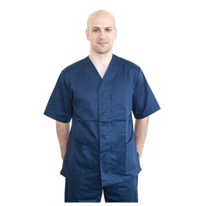 Túnica com botões automáticos unisex - azul - XS