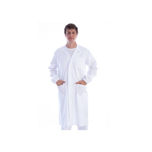 Camice misto cotone bianco unisex con elastici e bottoni automatici - taglia XL/54-56