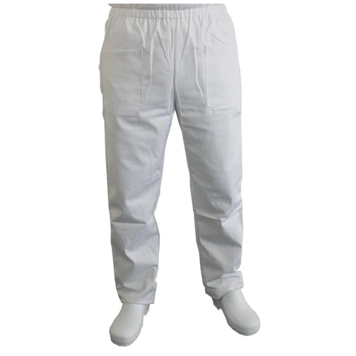 Pantalón de algodón mixto unisex - Blanco - Talla 38/40