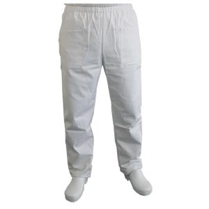 Pantaloni misto cotone unisex - bianchi - L