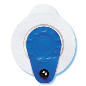 Électrodes ECG à pression Blue Sensor rondes avec connecteur excentré 72 x 68 mm