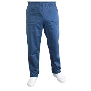 Pantalon mélange coton mixte - bleu – M