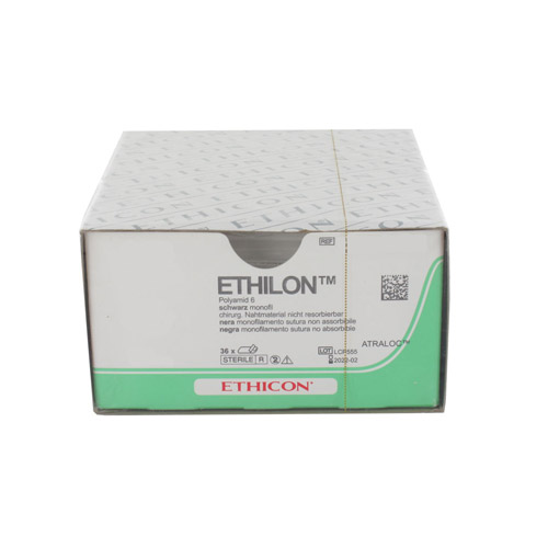 Suture non assorbibili Ethicon Ethilon™ in nylon, ago 3/8 da 19 mm, USP 3/0 - nero