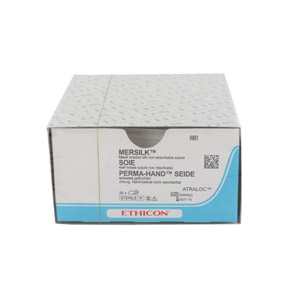 Suture non assorbibili Ethicon Seta, ago 3/8 da 19 mm, USP 4/0 - nero