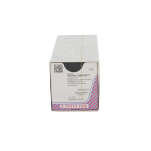 Suture assorbibili Ethicon Vicryl™ Rapide - in polyglactin 910, ago 1/2 da 17 mm, USP 3/0 - bianco