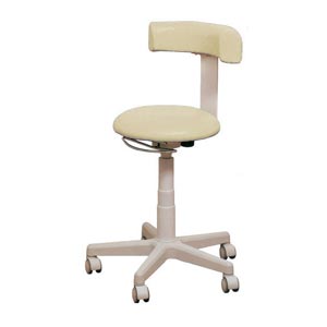 Taburete Gynex acolchado con base rodable - color beige