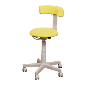 Taburete Gynex acolchado con base rodable - color amarillo