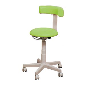 Sgabello Gynex ad altezza regolabile 53 - 66 cm con sedile imbottito e base con ruote senza anello - verde New Delhi