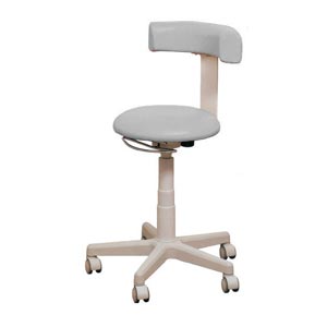 Sgabello Gynex ad altezza regolabile 53 - 66 cm con sedile imbottito e base con ruote senza anello - grigio Amburgo