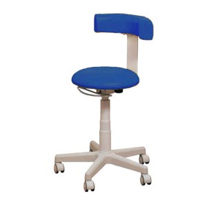 Sgabello Gynex ad altezza regolabile 53 - 66 cm con sedile imbottito e base con ruote senza anello - blu Berna