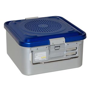 Contenitore per sterilizzazione con 2 filtri e fondo perforato - h 150 mm