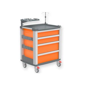 Emergency Medium Kart with 4 drawers - orange
