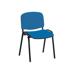 Chaise ISO - similicuir - bleu - ignifuge
