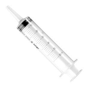 Seringa INJ-LIGHT latex free de 3 peças de 60 ml cone cateter sem agulha