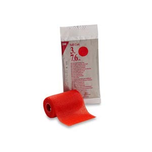 Vendaje de enyesado semirrígida 3M Soft-Cast rojo - 7,5 cm × 3,65 m