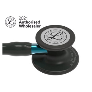 black with black and blue finish