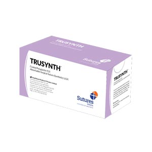 Suture assorbibili Trusynth in poliglactina 910 ago 1/2 Tapercut da 19 mm, USP 3/0 - viola