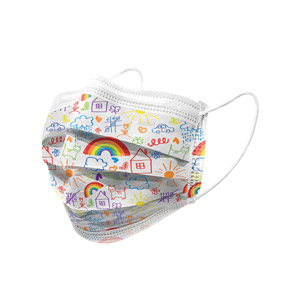 de 3 camadas pediatricas filtro 98% com faixas elásticas flowpack - fantasia cartoon