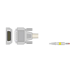 Cable ECG de 10 terminaciones conector de 4 mm compatibilidad Biocare, Edan, Nihon