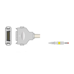 Câble ECG 10 dérivations à fiche banana de 4 mm compatible avec Fukuda Denshi