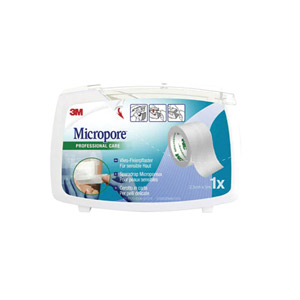 3M™ Micropore™- h 2,5 cm × 5 m, Cerotto di carta in dispenser - 1530NP-1SD