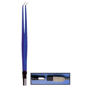 Pinza bipolare curva 18 cm - punte 0,3 mm - attacco UE