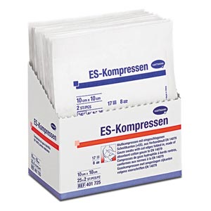 Kompressen ES garza sterile in cotone - 10 x 10 cm