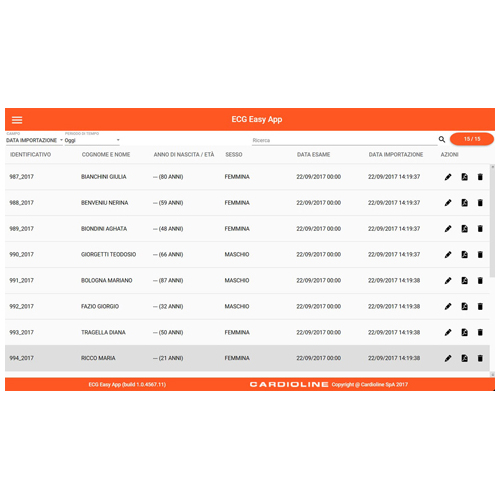 Software ECG Easy App per ECG100 e ECG 200