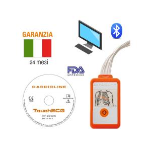 Cardioline TouchECG HD+ - ECG con software e guscio protettivo in silicone - Windows