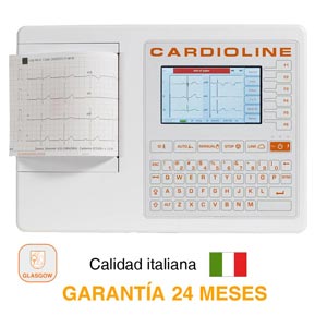 Electrocardiógrafo Cardioline ECG100S - 12 derivaciones y 3/6 canales con software Glasgow