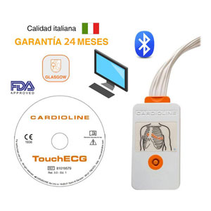Electrocardiógrafo Cardioline TouchECG HD+ con interpretación Glasgow - Garantía de 2 años y