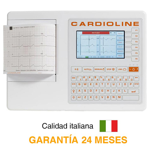 Electrocardiógrafo Cardioline ECG100S - 12 derivaciones y 3/6 canales de impresión