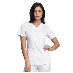 Cherokee Antifluidos Revolution Tech - Casaca sanitaria de mujer antifluido y antimicrobiana - color blanco talla XS