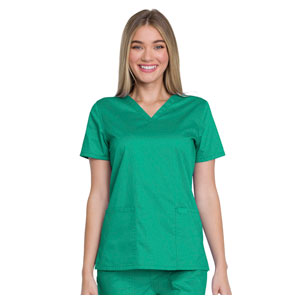 Tunique femme Genuine Dickies vert avec encolure en V - X