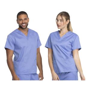 Tunique médicale unisex Genuine Dickies avec décolleté en V – bleu clair S