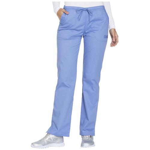 Pantaloni donna Cherokee Core Stretch azzurri con tasche diagonali applicate - L