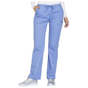 Pantaloni donna Cherokee Core Stretch azzurri con tasche diagonali applicate - L