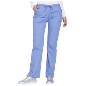 Pantaloni donna Cherokee Core Stretch azzurri con tasche diagonali applicate - XS